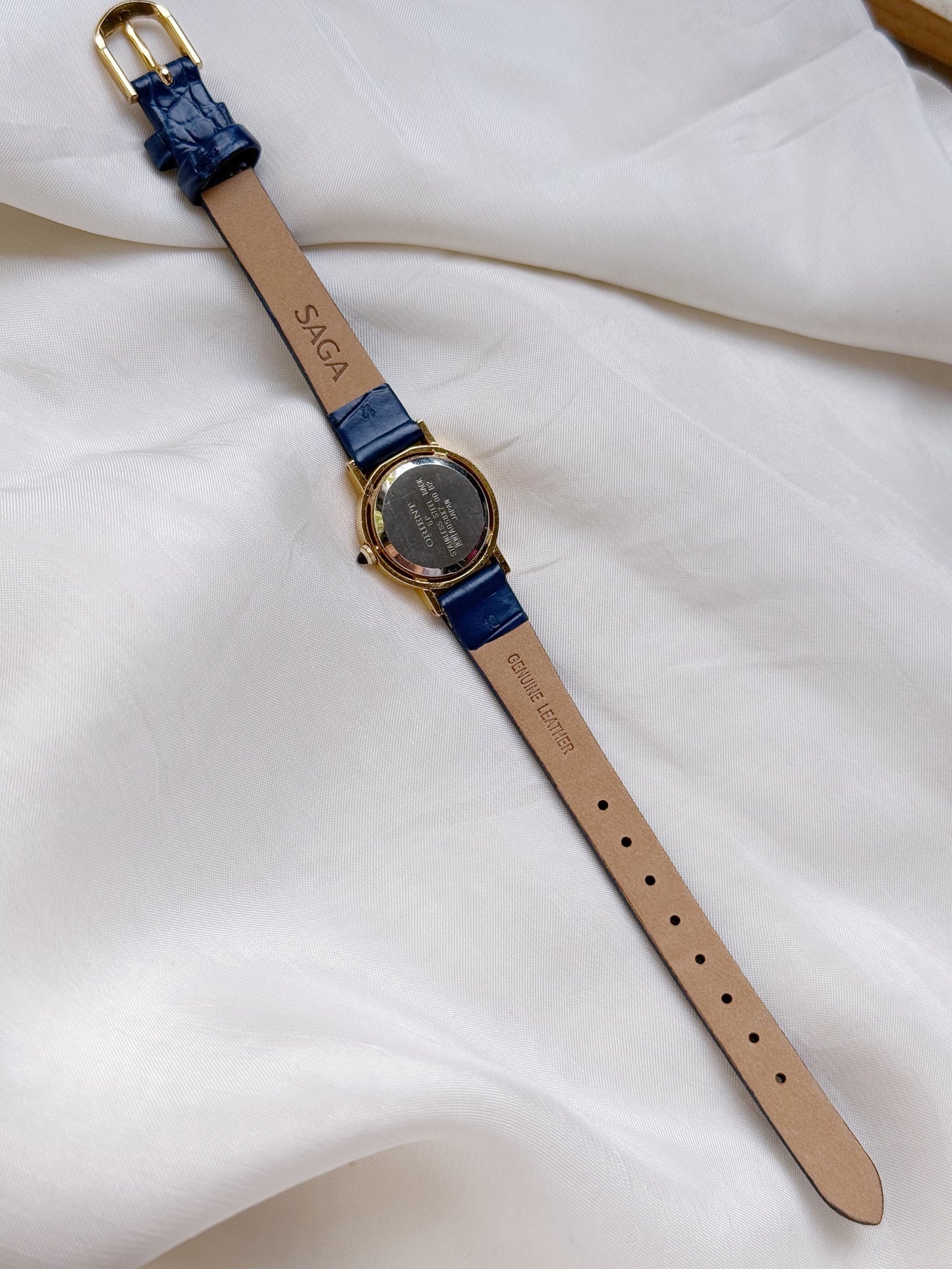 Vintage Orient Blue leather strap watch