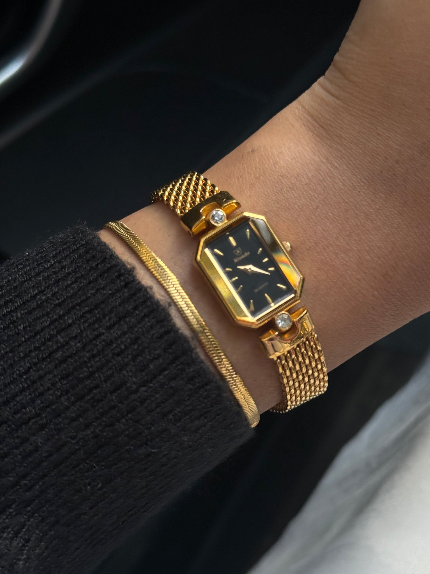 Vintage Nivada Mesh Chain Bracelet Gold plated women’s watch