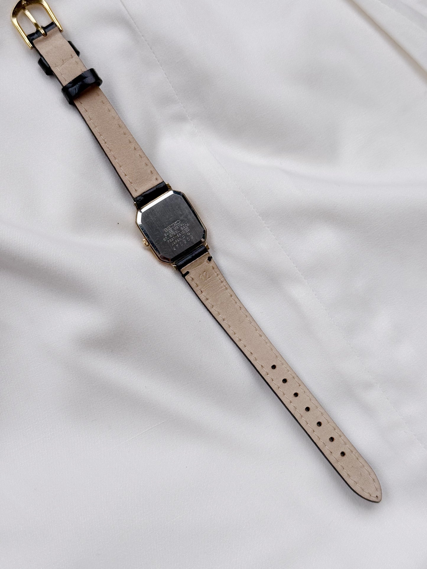 Seiko Tank Leather strap watch