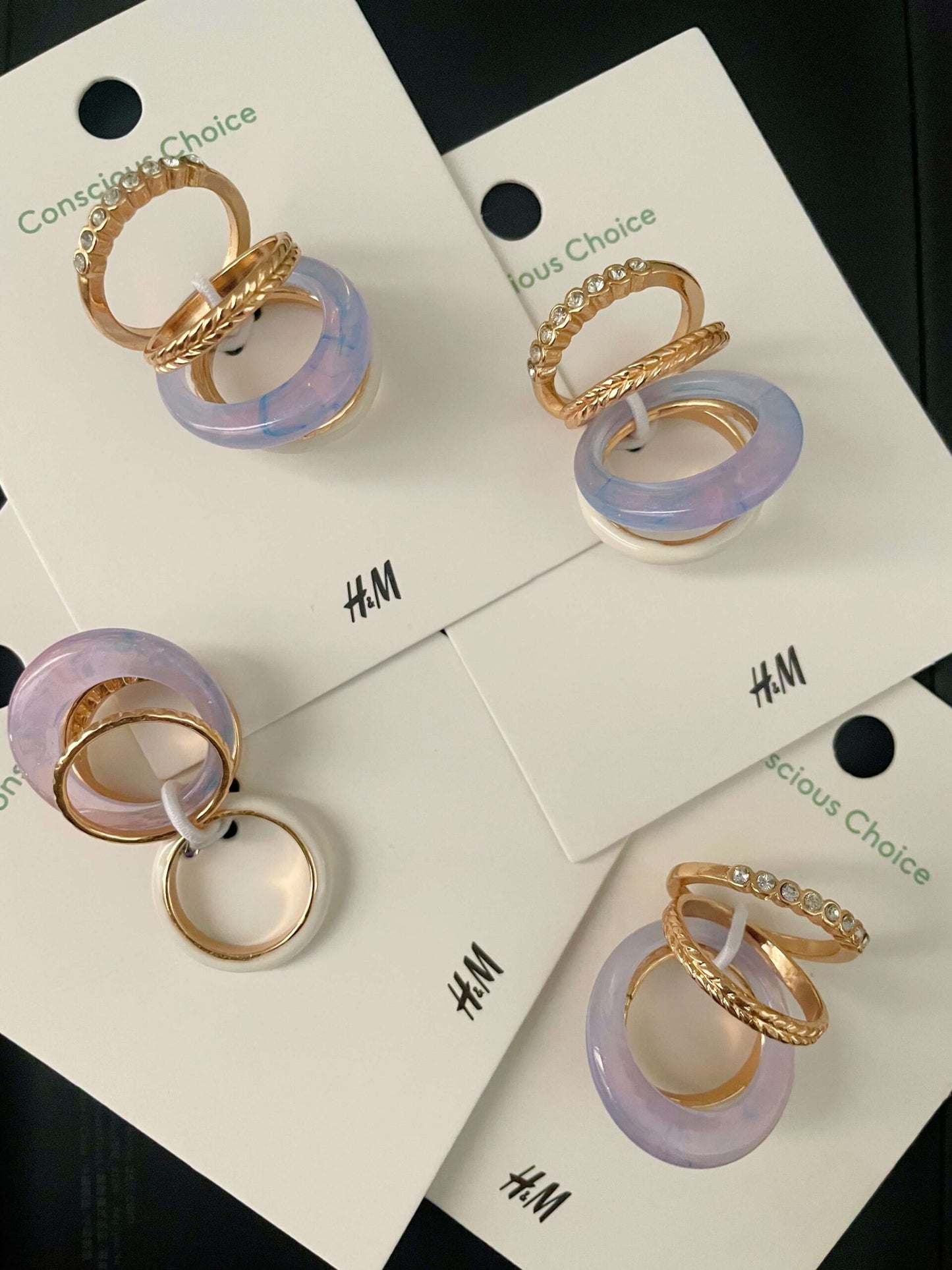 Lavender themed gold rings