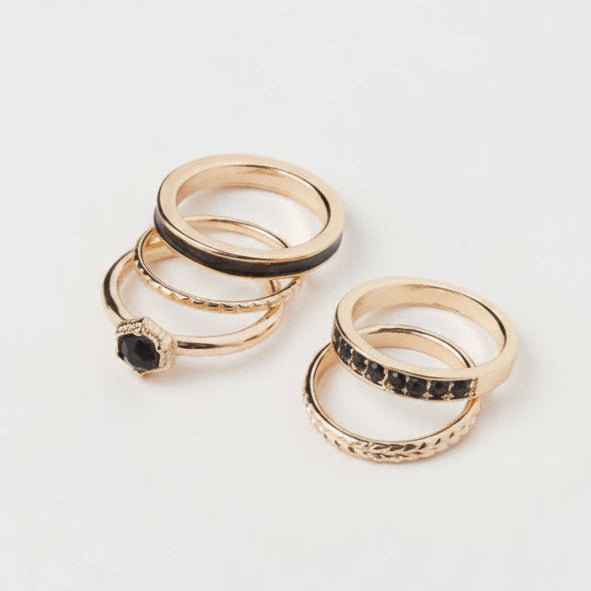 H&M black stone rings