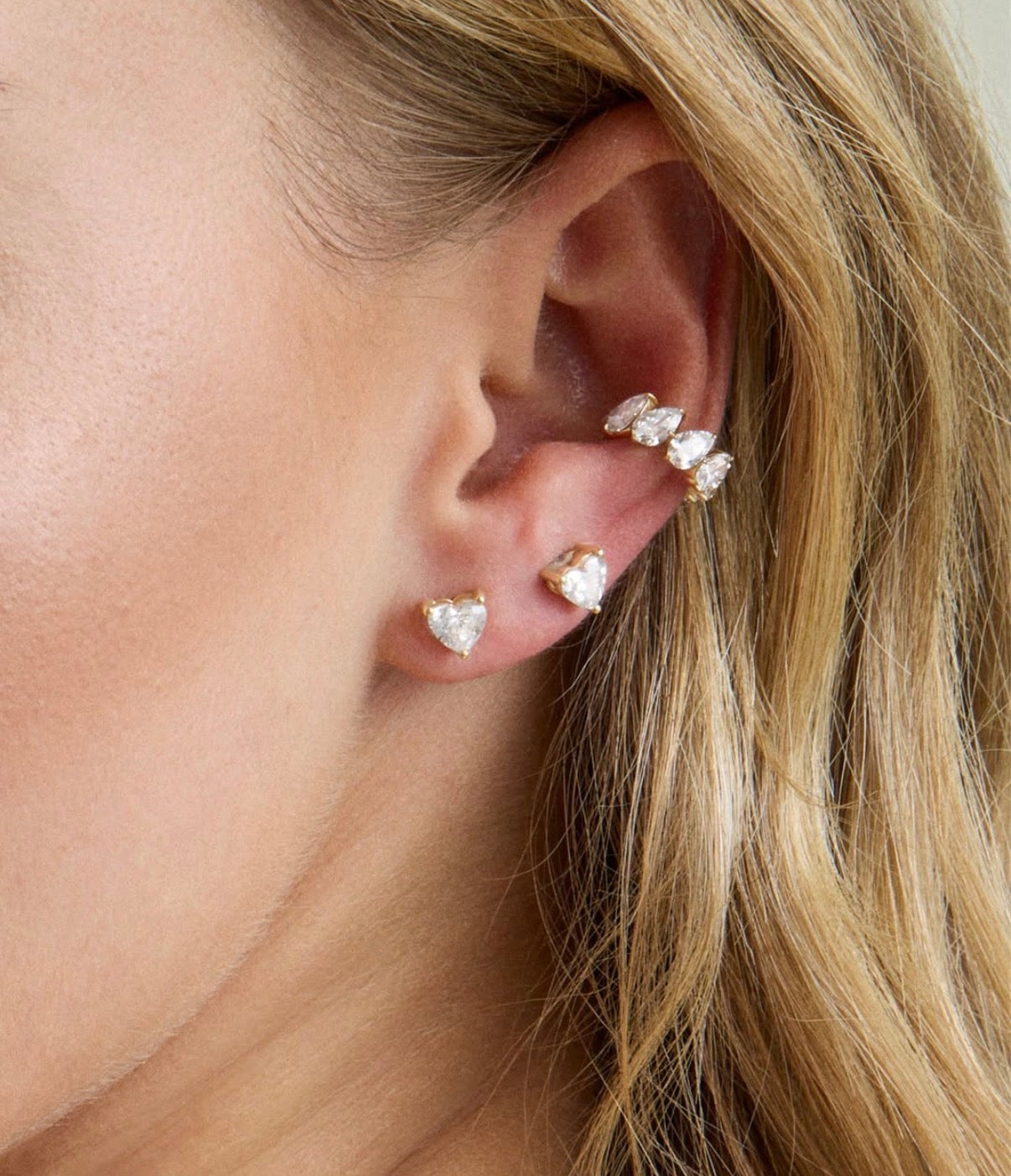 Heart Diamond Studs