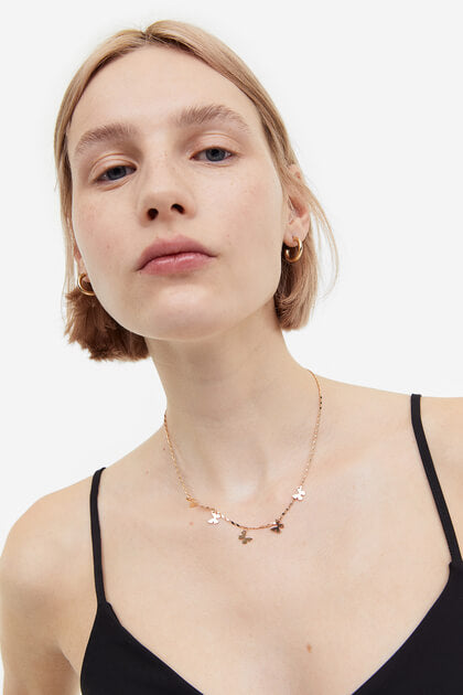 H&M butterfly drop necklace