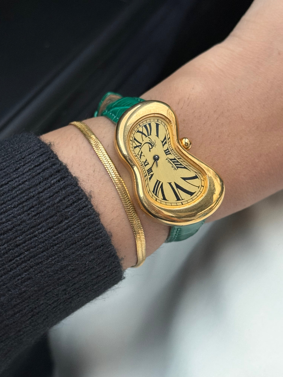 Vintage Salvador Dali Exaequo Softwatch; Unisex Rare Gold plated watch