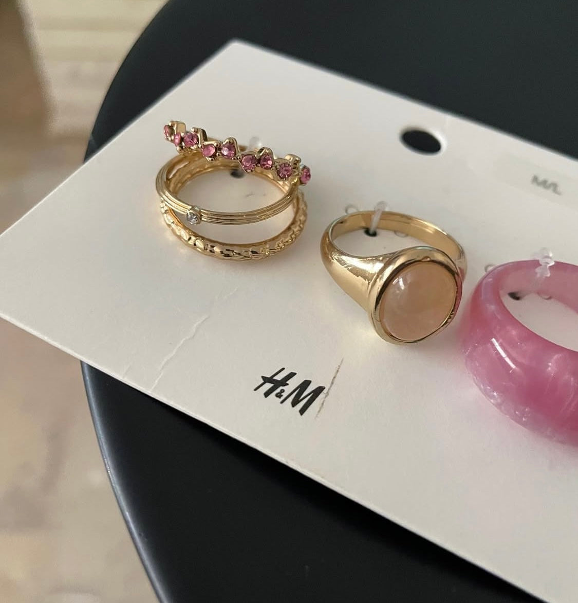 H&M pink rings set