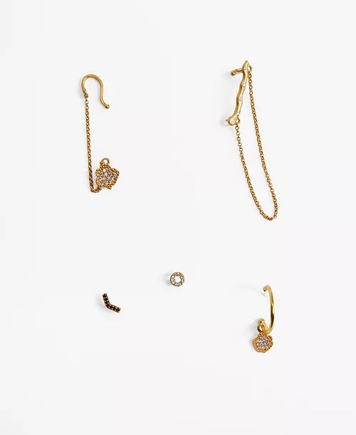 MNG 24k gold plated 5 piercing earrings