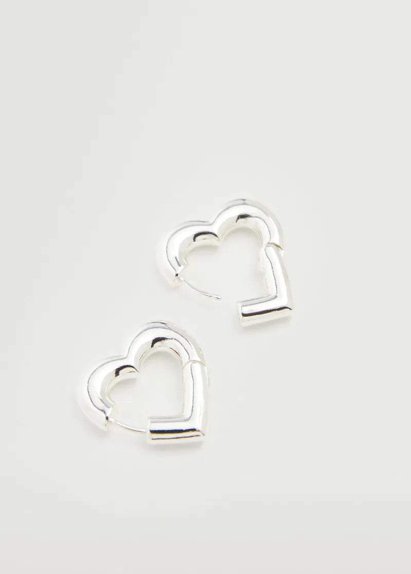 MNG heart shaped earrings silver
