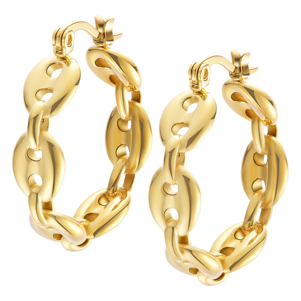 MNG golden chain hoops