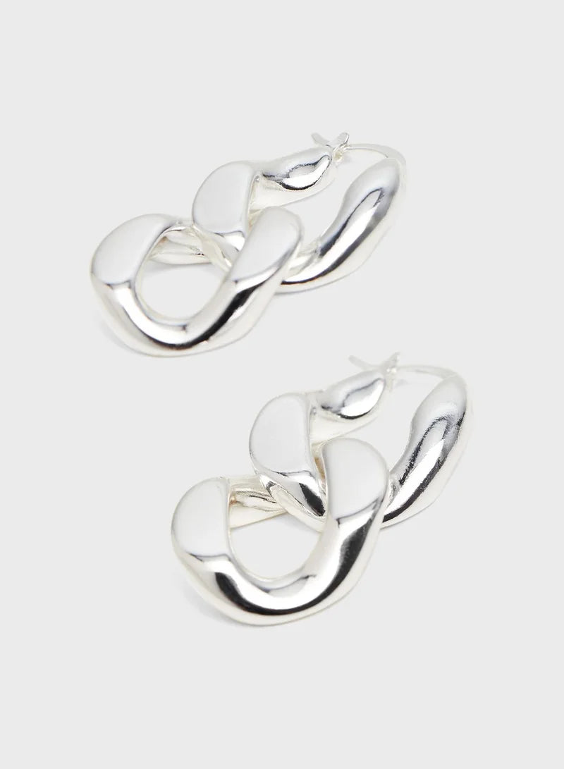 MNG silver chain earrings