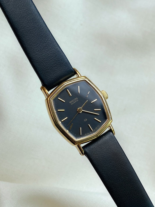 Vintage Citizen Ricoh Tank Watch; Leather Strap