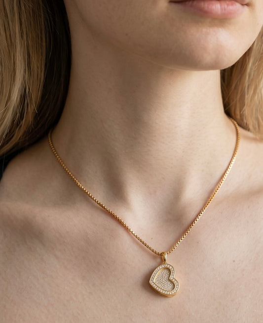 Heart Rhinestones Necklace
