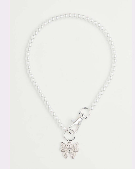 H&M butterfly stone and pearl necklace