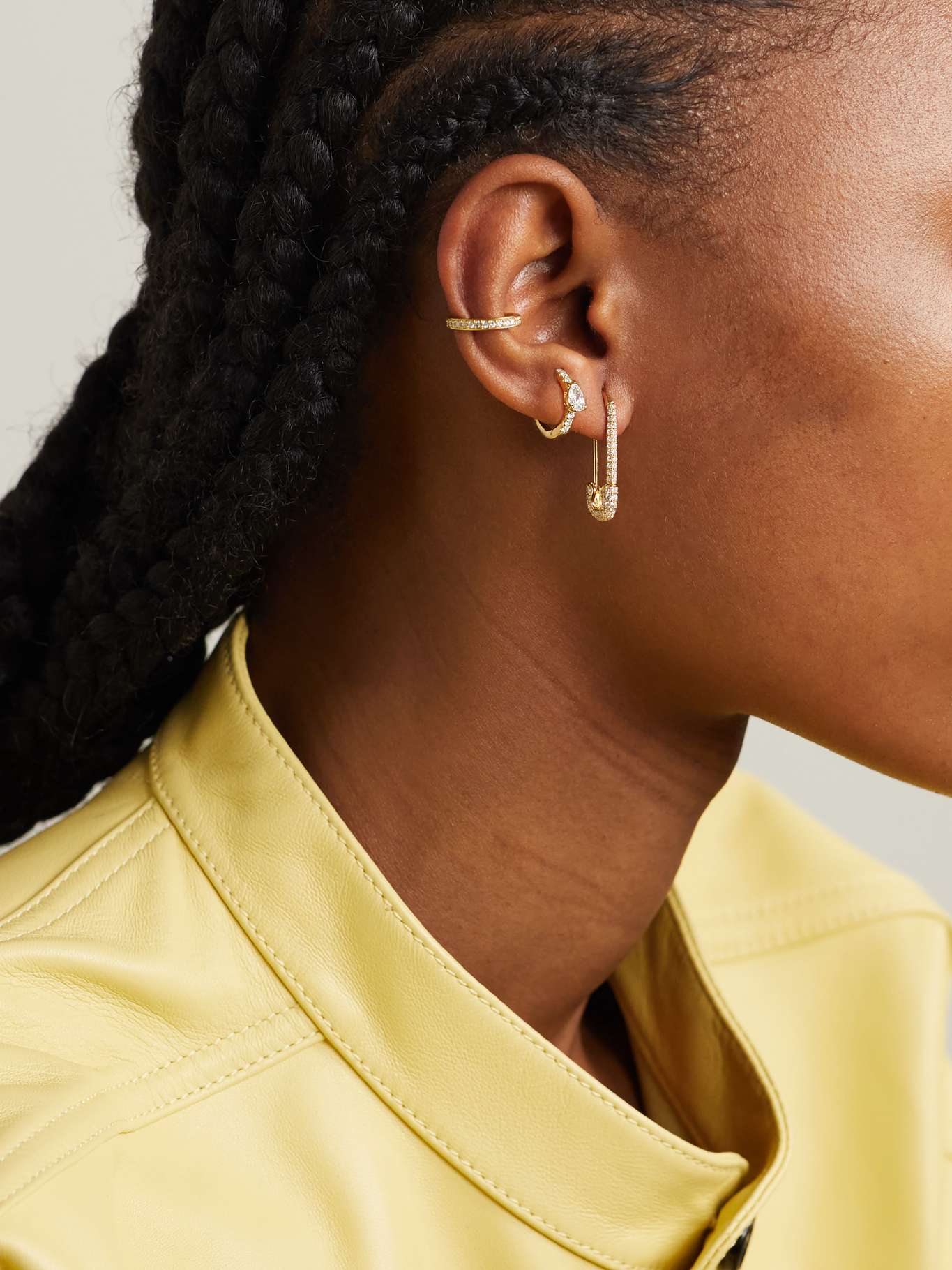Eloise Sparkly Safety Pin Hoops