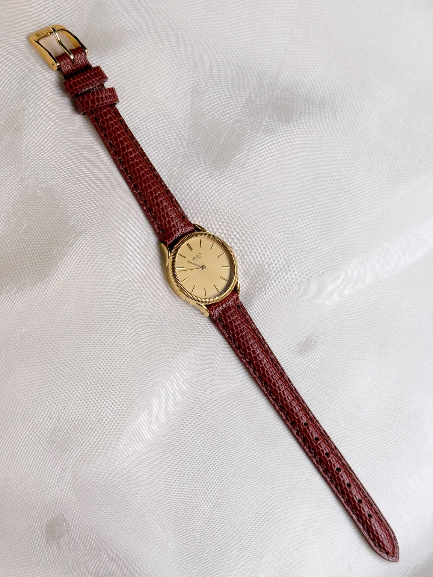 Vintage Seiko Leather strap watch for women