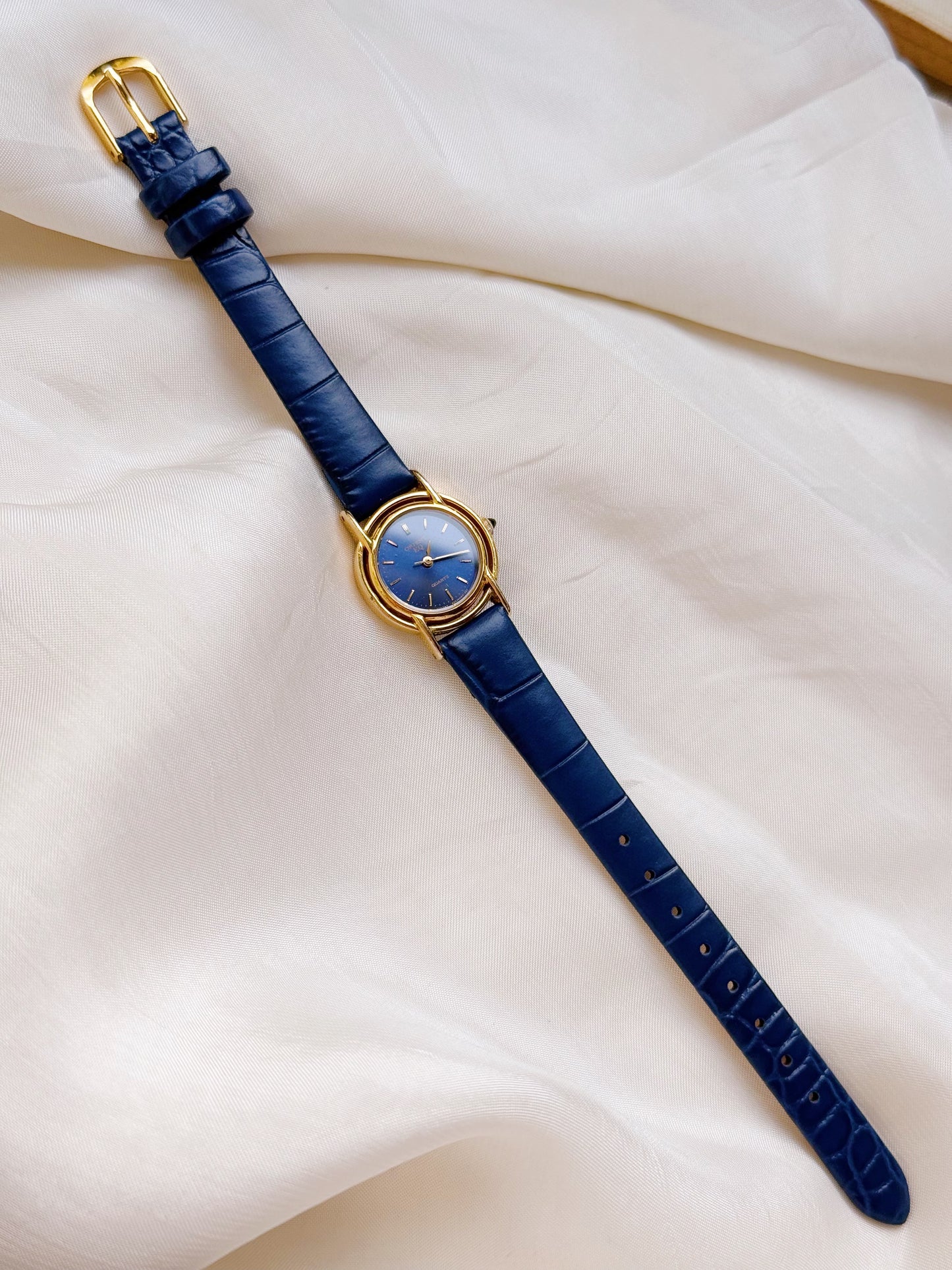 Vintage Orient Blue leather strap watch