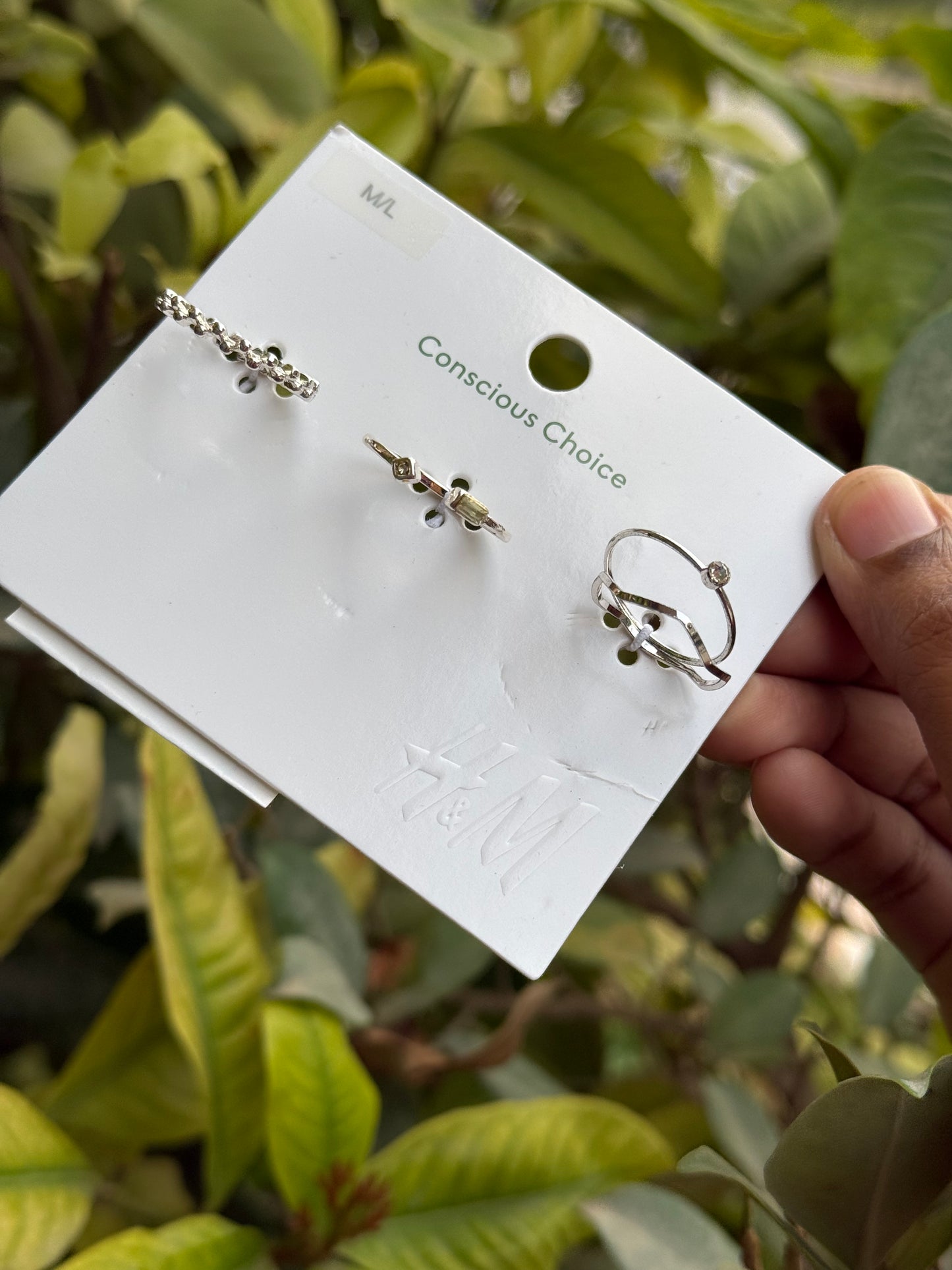 H&M Stone Silver Dainty Rings