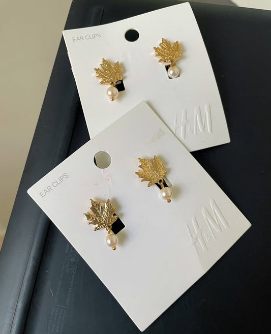 H&M leaf earrings