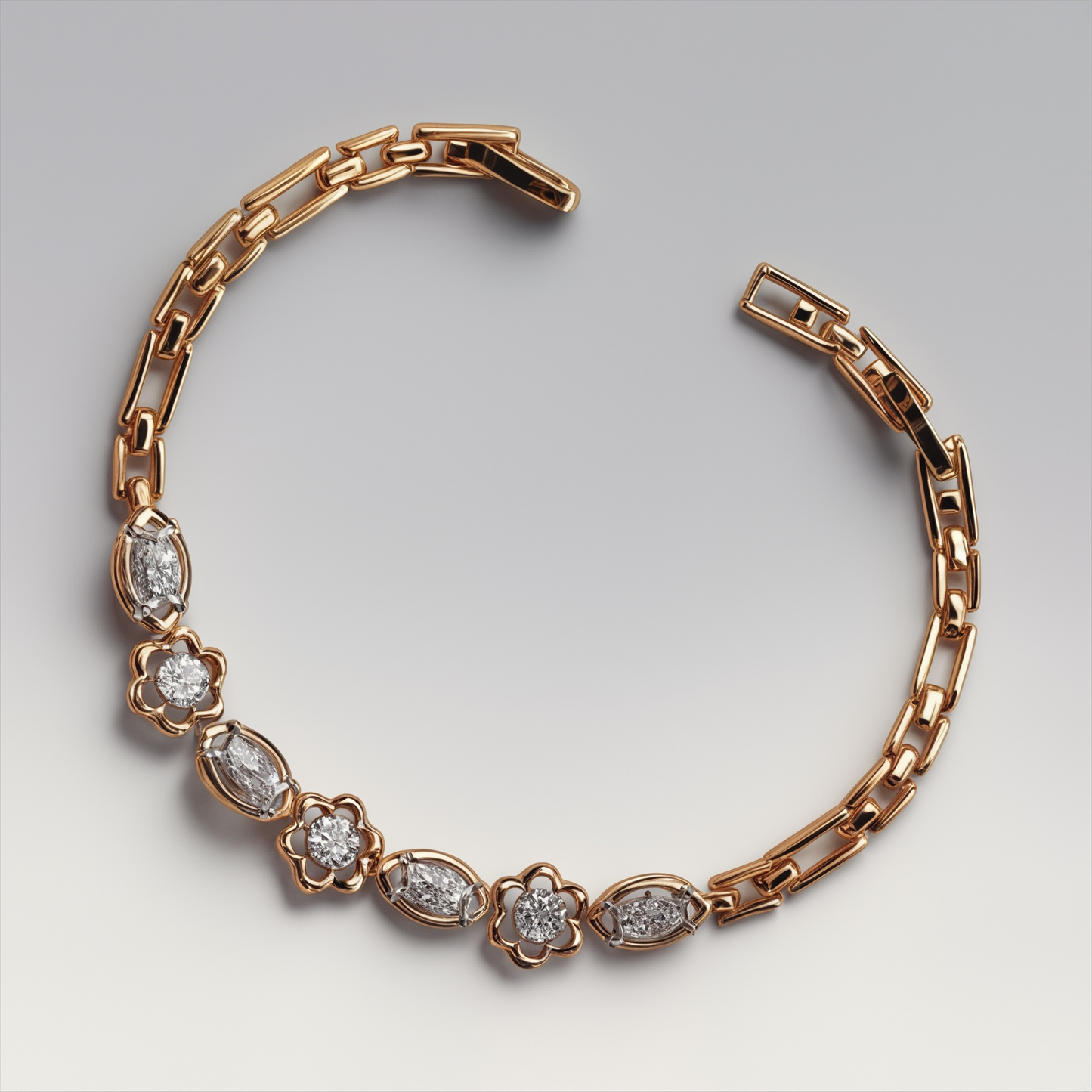 Two Tone Flower Bracelet