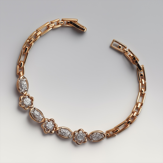 Two Tone Flower Bracelet