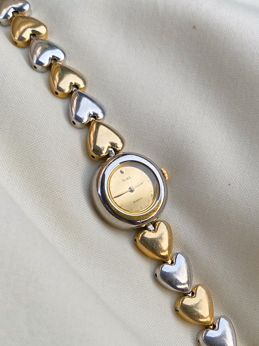 Vintage ALBA heart Two Tone watch