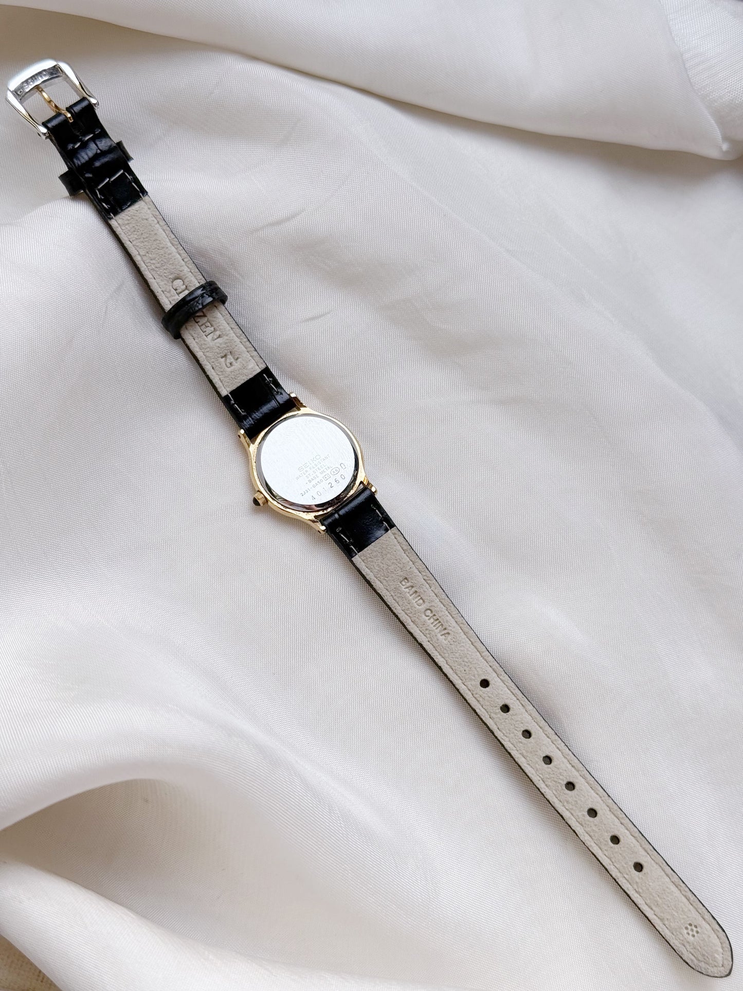 Seiko Excelline Two Tone Leather Strap Watch