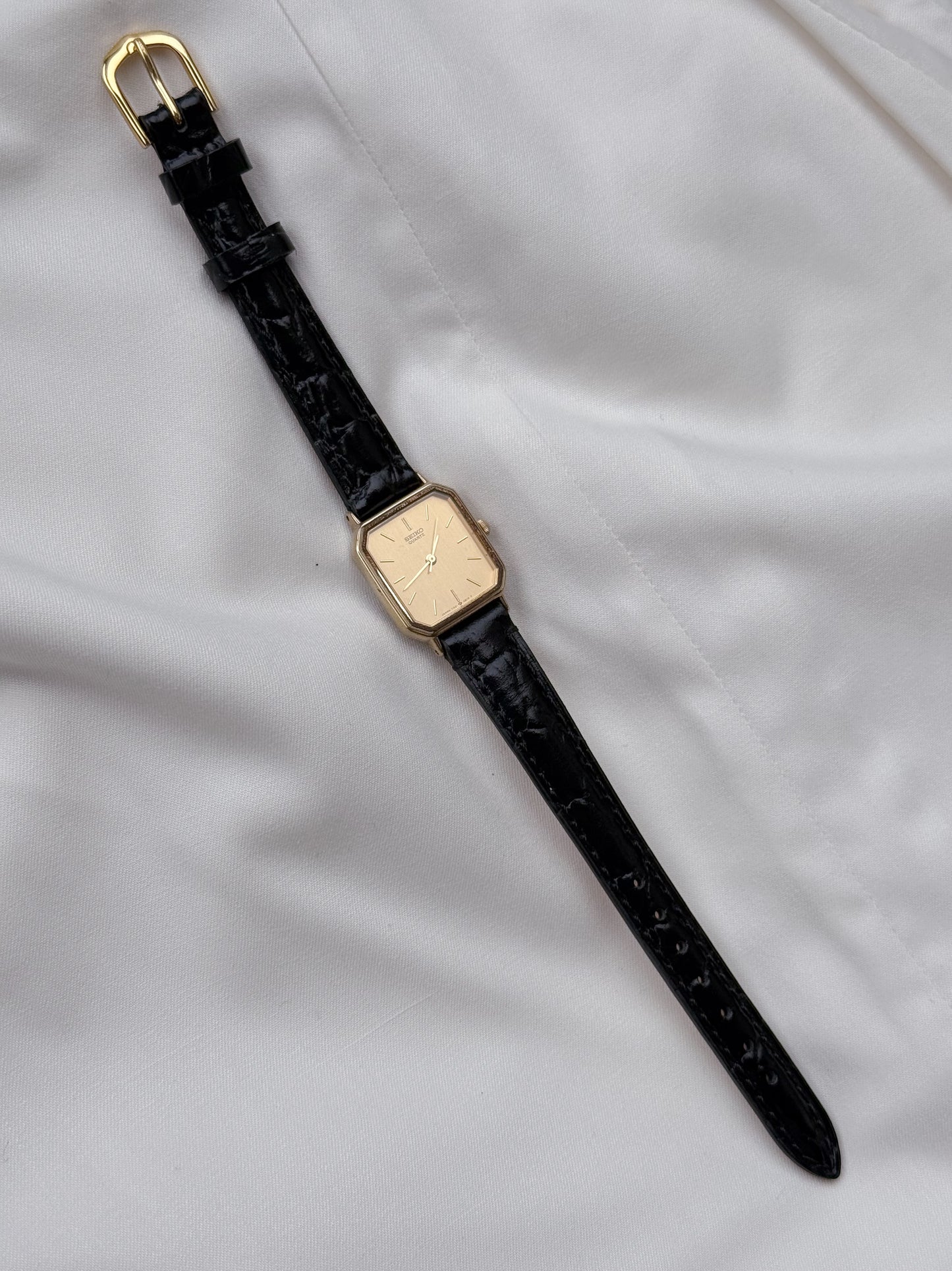 Seiko Tank Leather strap watch