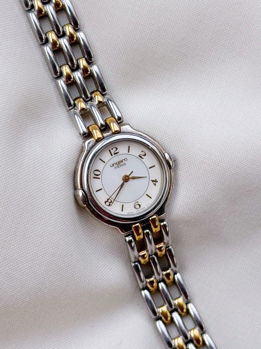 Vintage ungaro Paris two tone watch for women