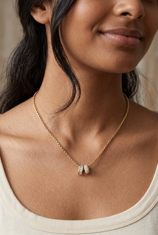 Baguette plus Pàve Pendant necklace