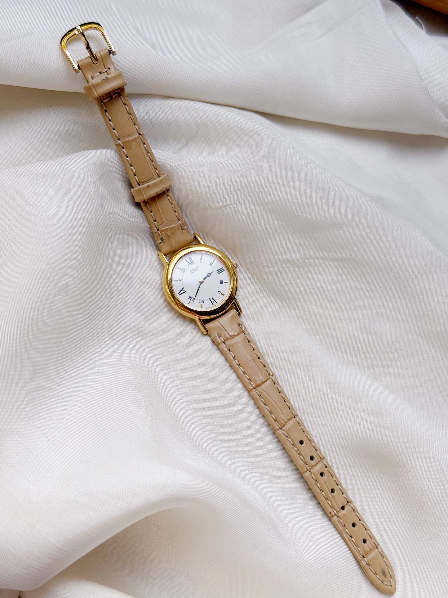 Rare Seiko Roman Numeral Leather Strap Watch