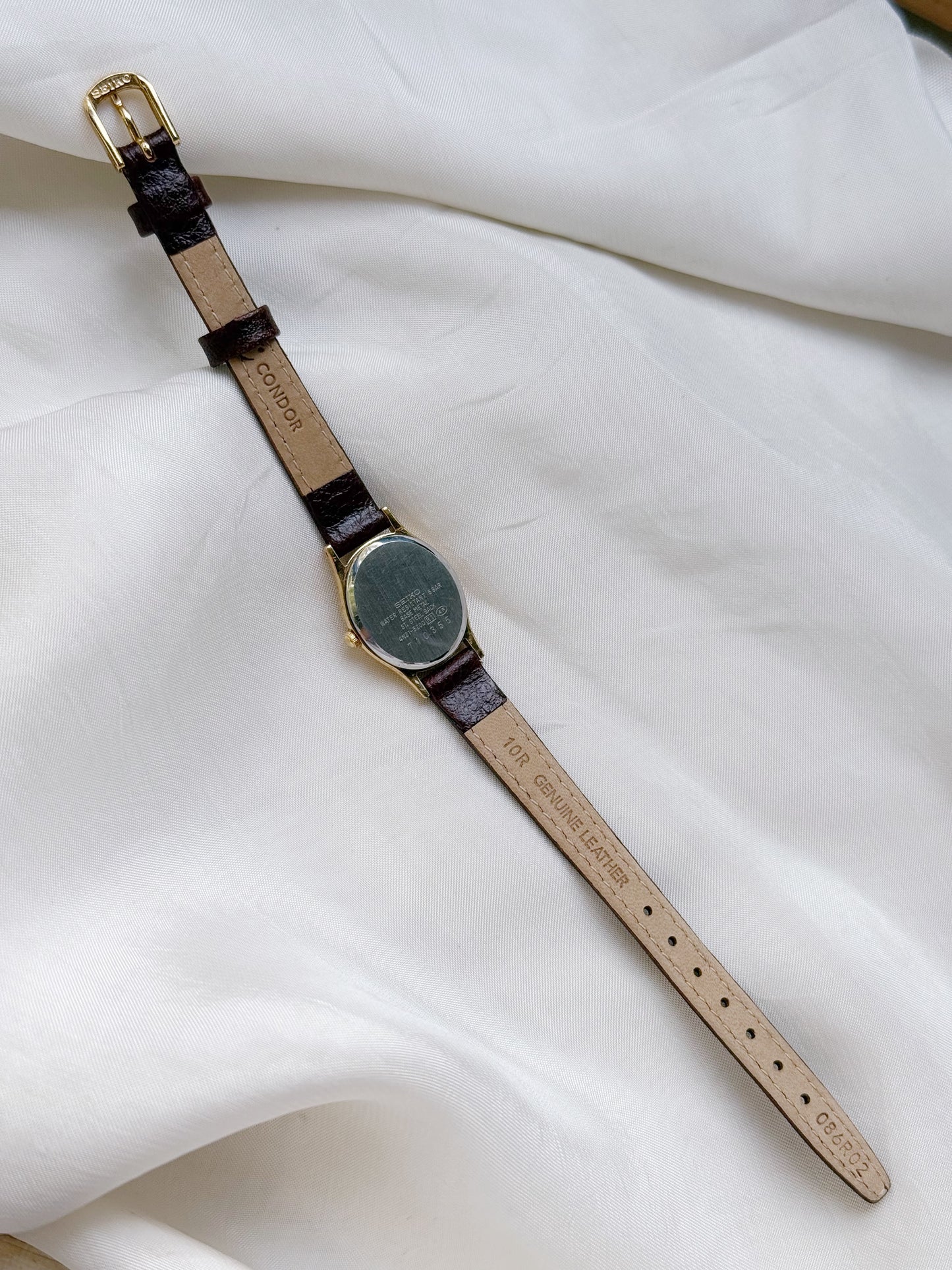 Seiko Oval Dial Leather Strap Watch
