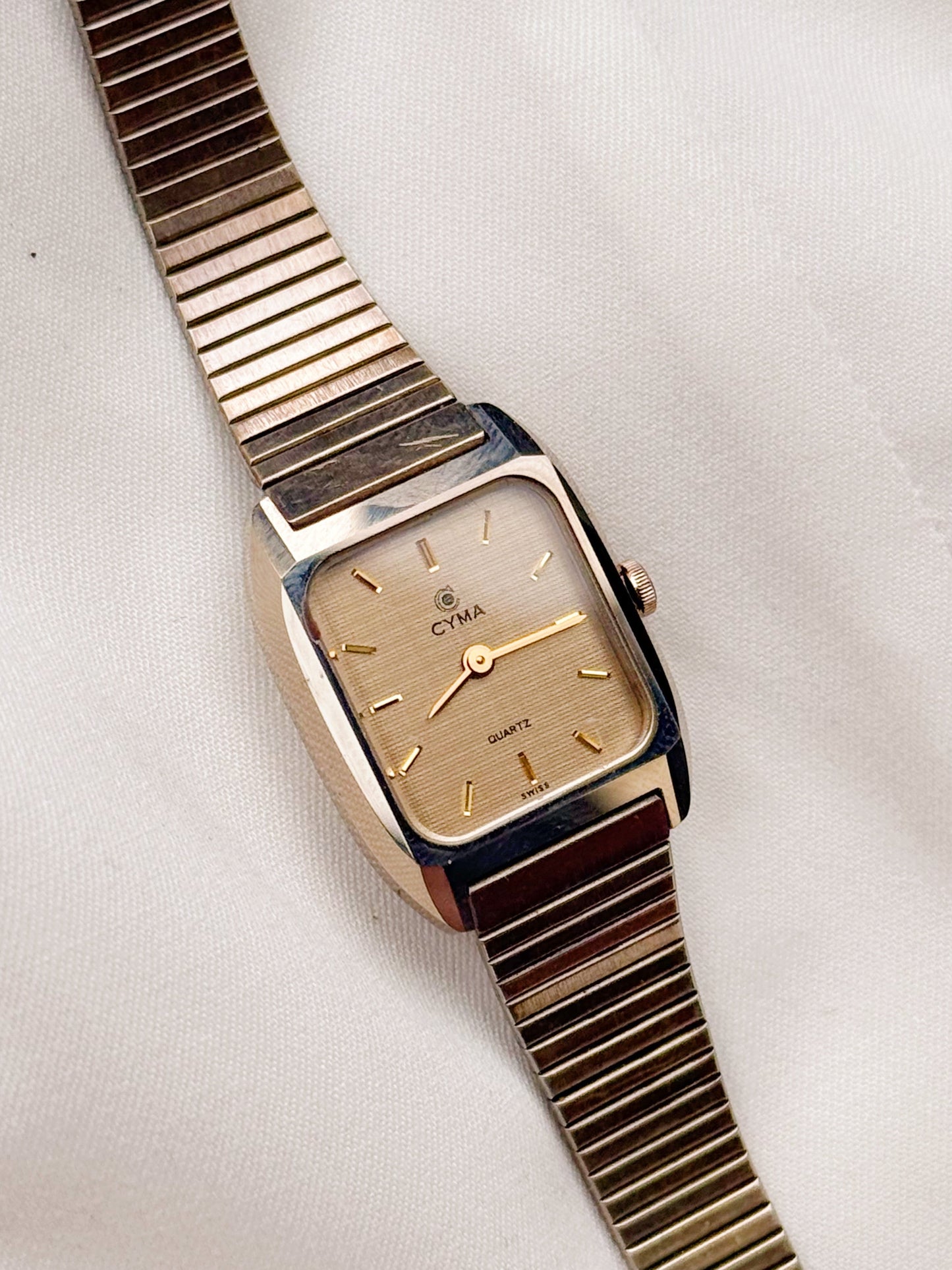 Vintage Cyma Swiss tank watch for women