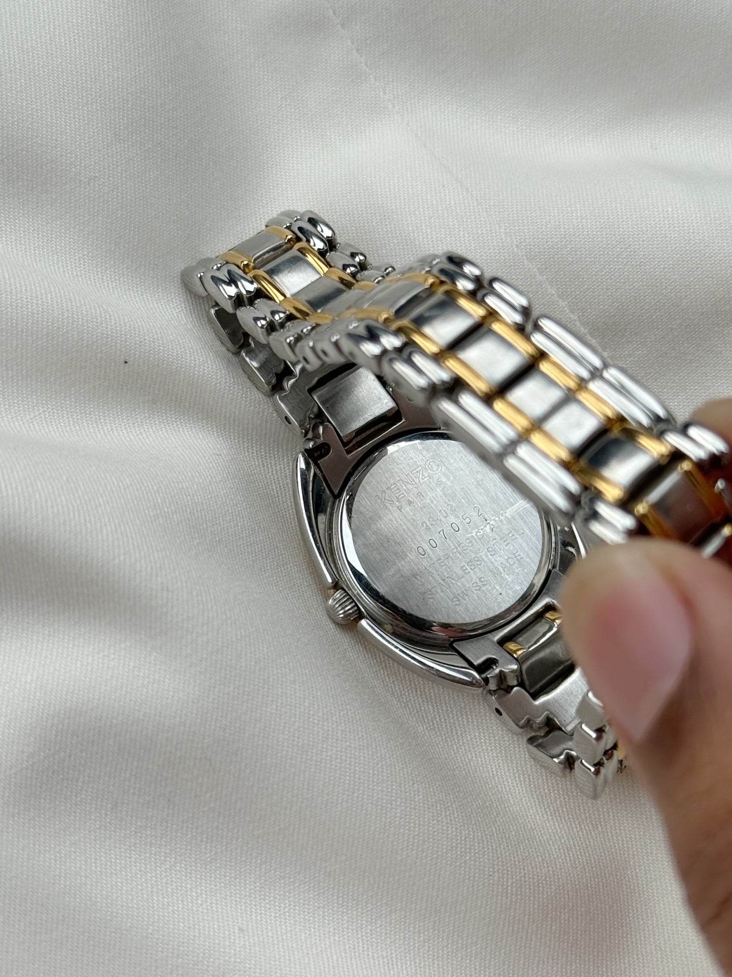 Vintage Kenzo Paris two tone watch for women