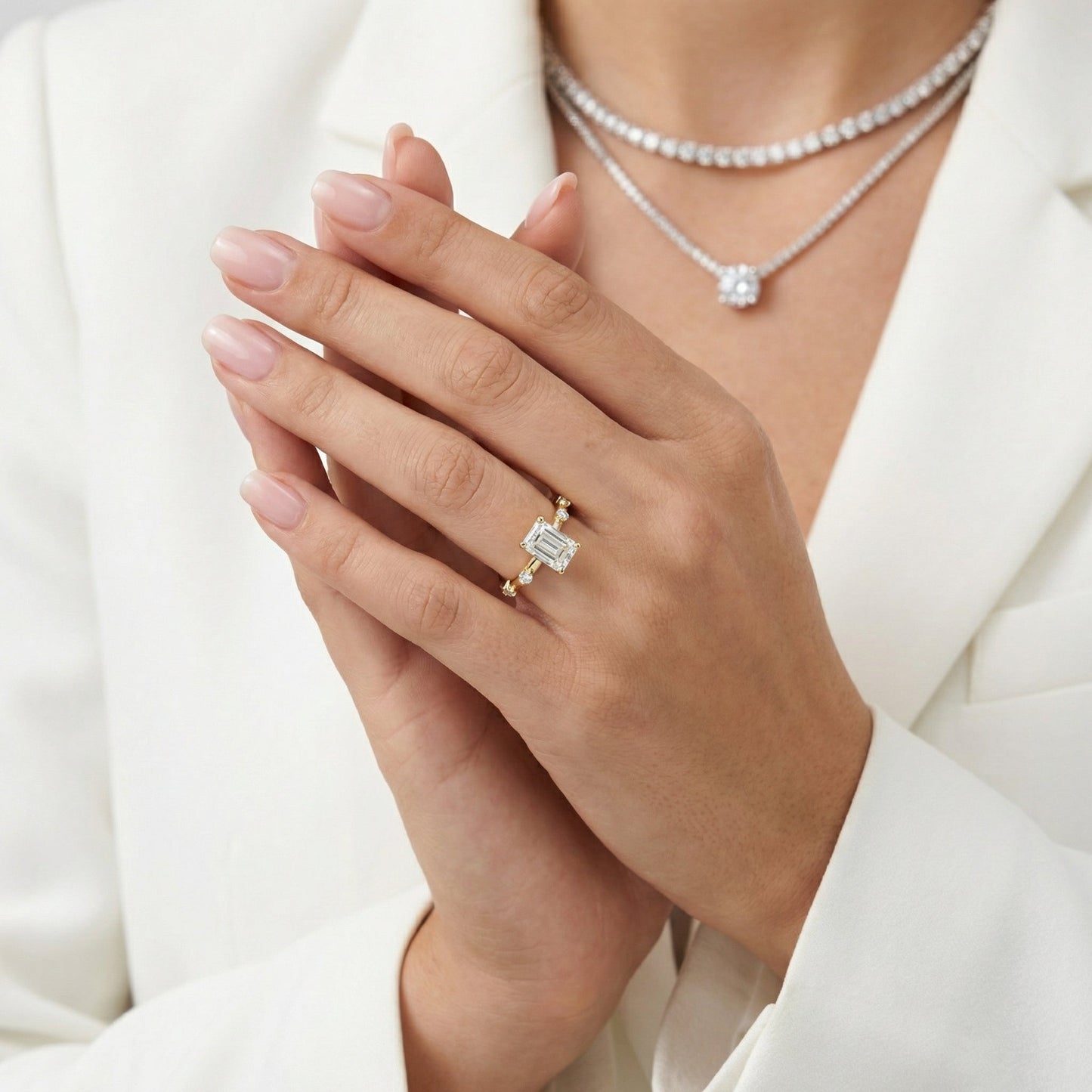 Elena Solitaire Emerald Cut Ring