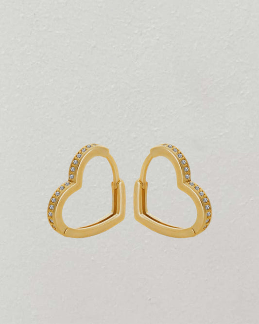 Diamond heart Huggies