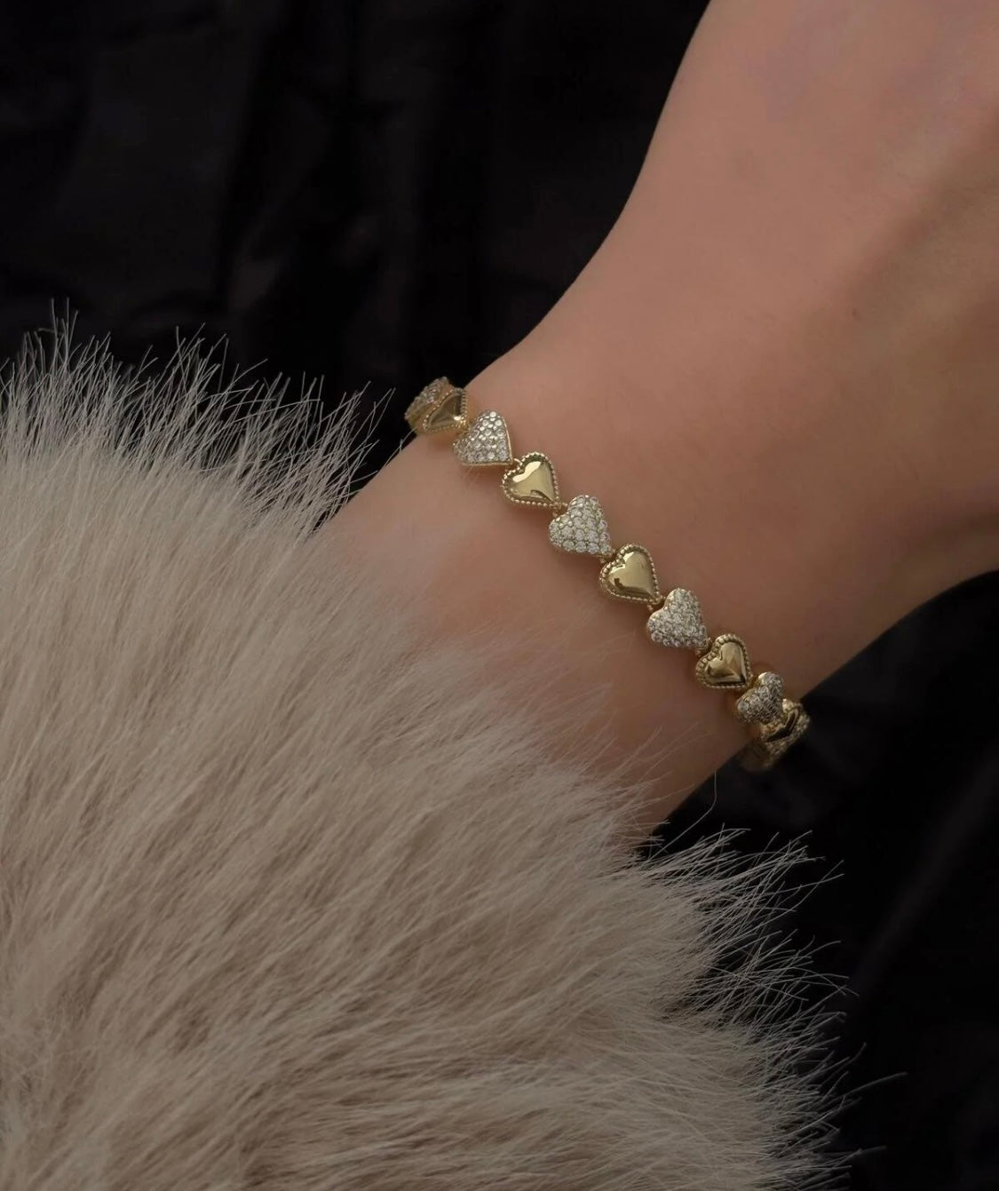 Elisa Two Tone heart Bracelet