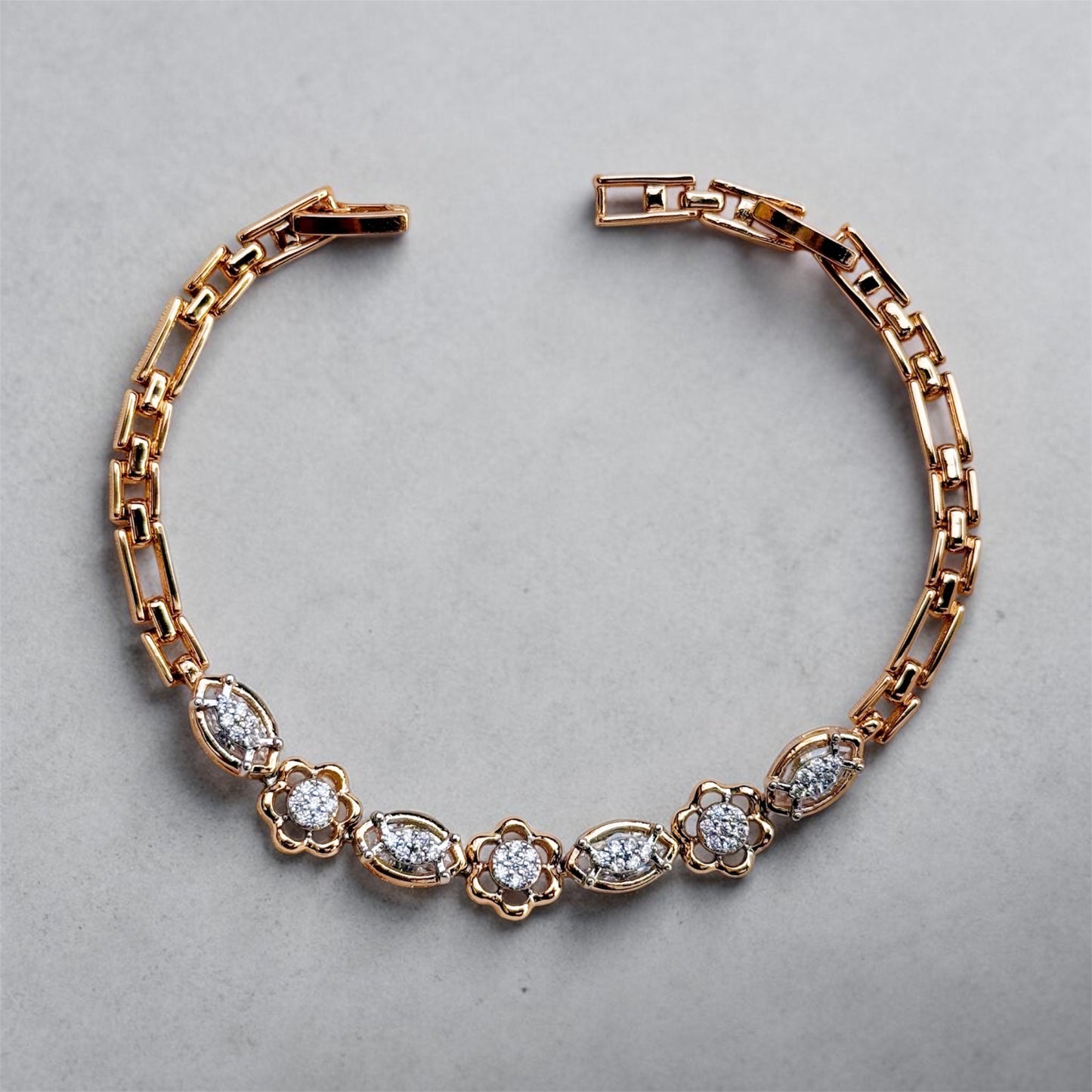 Two Tone Flower Bracelet