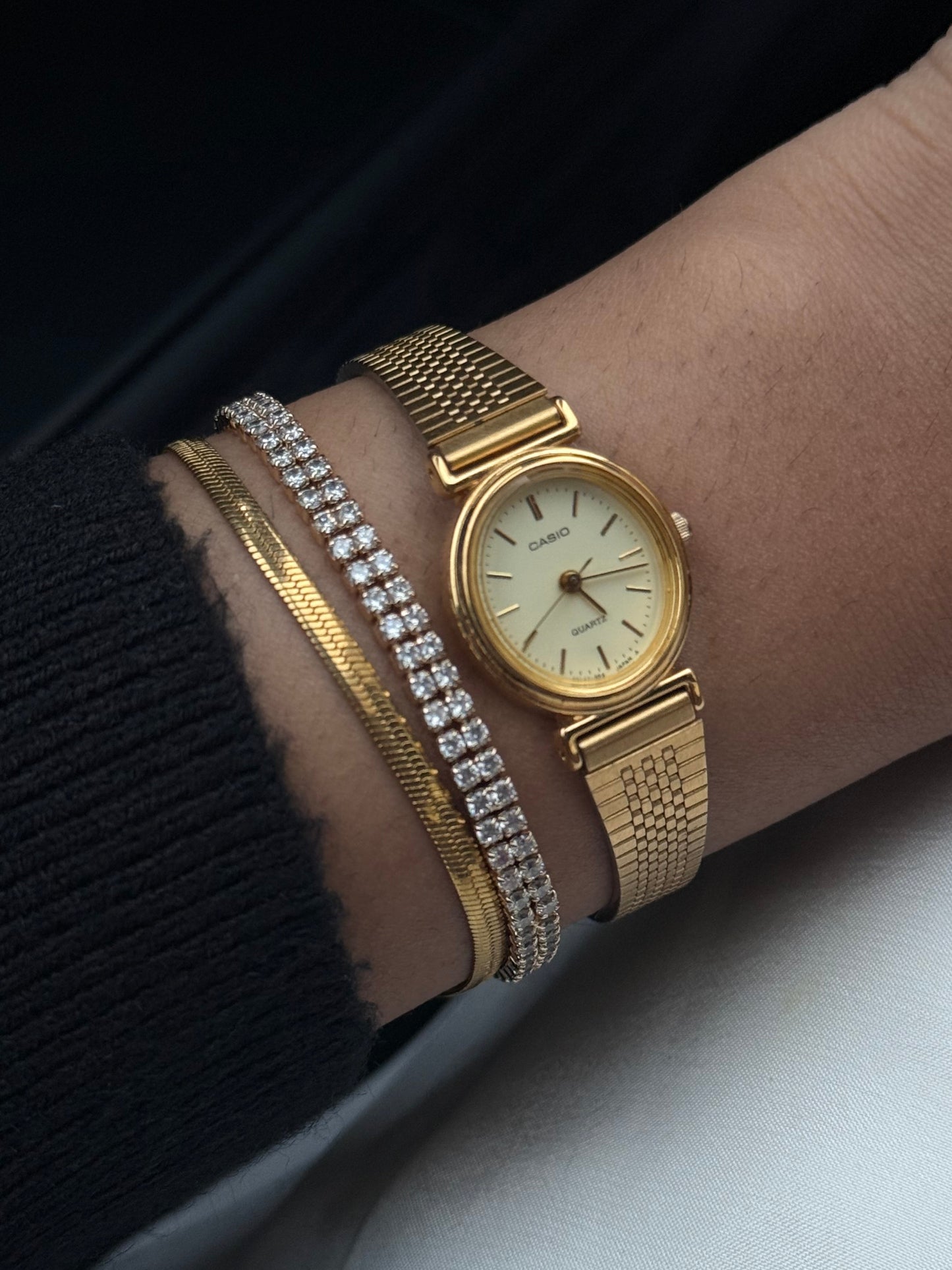 Vintage Casio Oval Dial gold plated watch