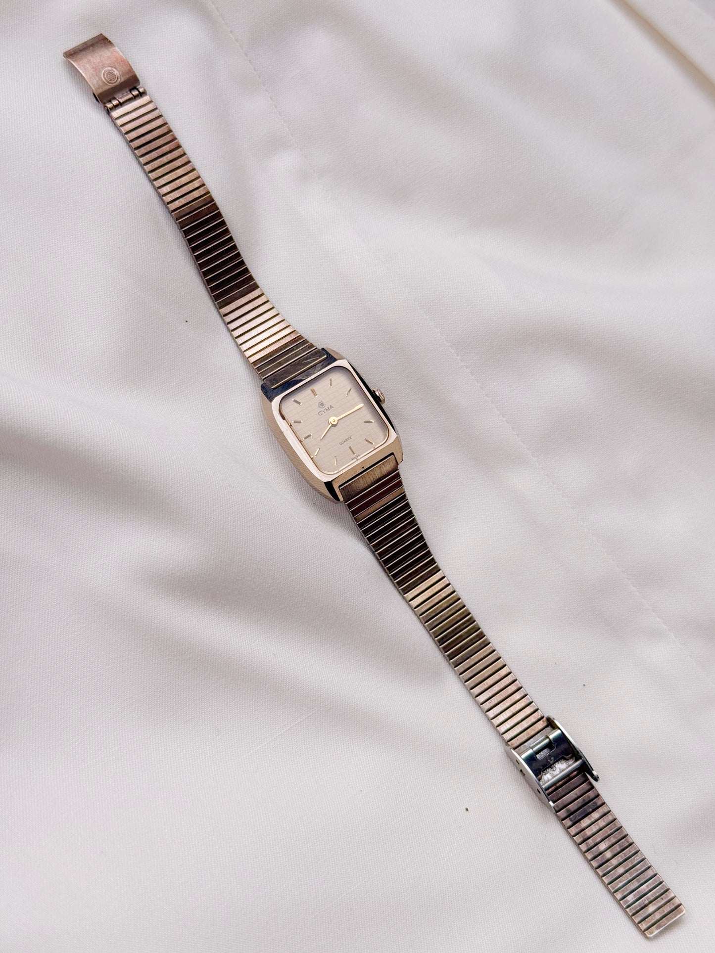 Vintage Cyma Swiss tank watch for women