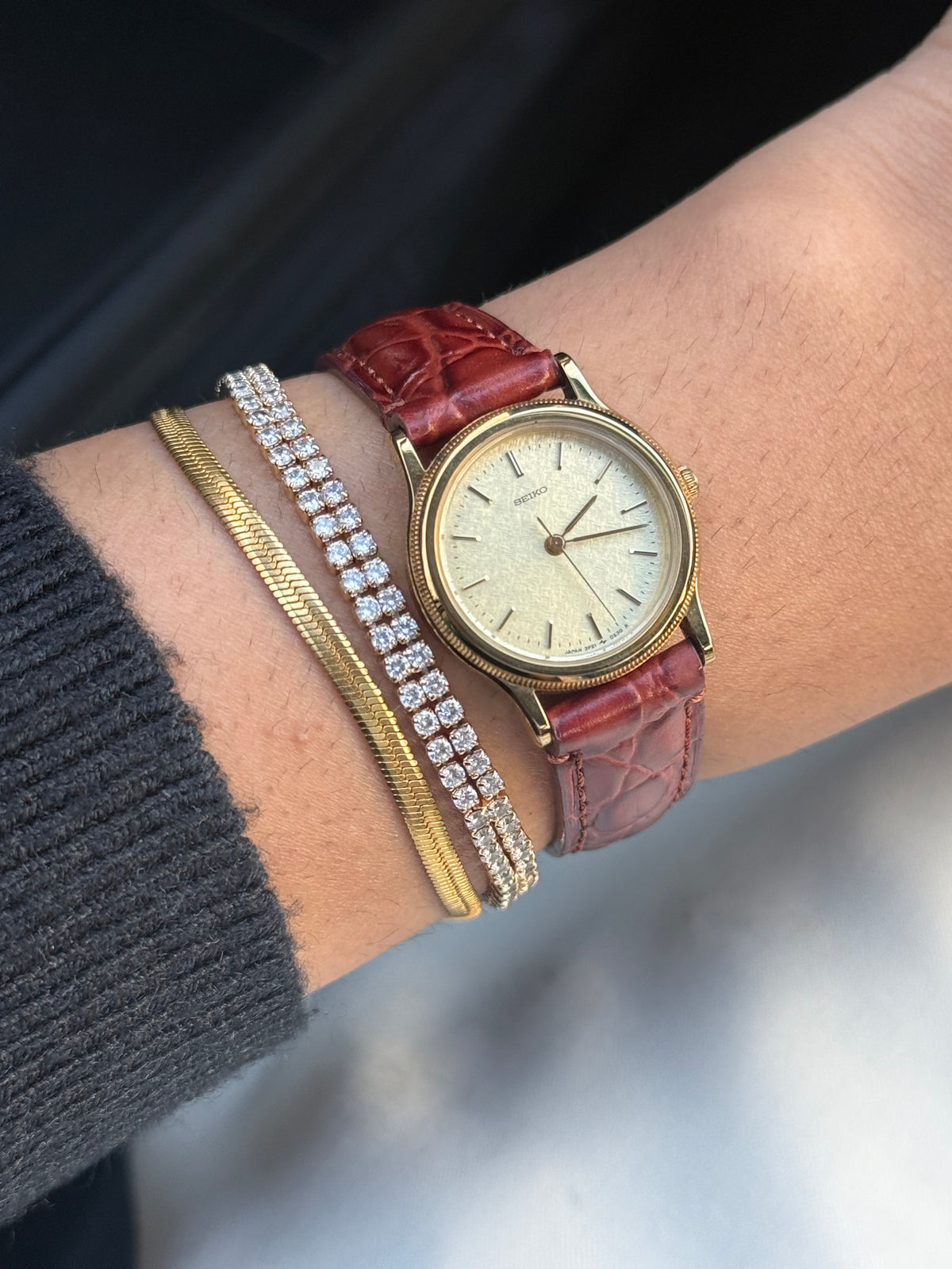Vintage Seiko women’s leather strap watch