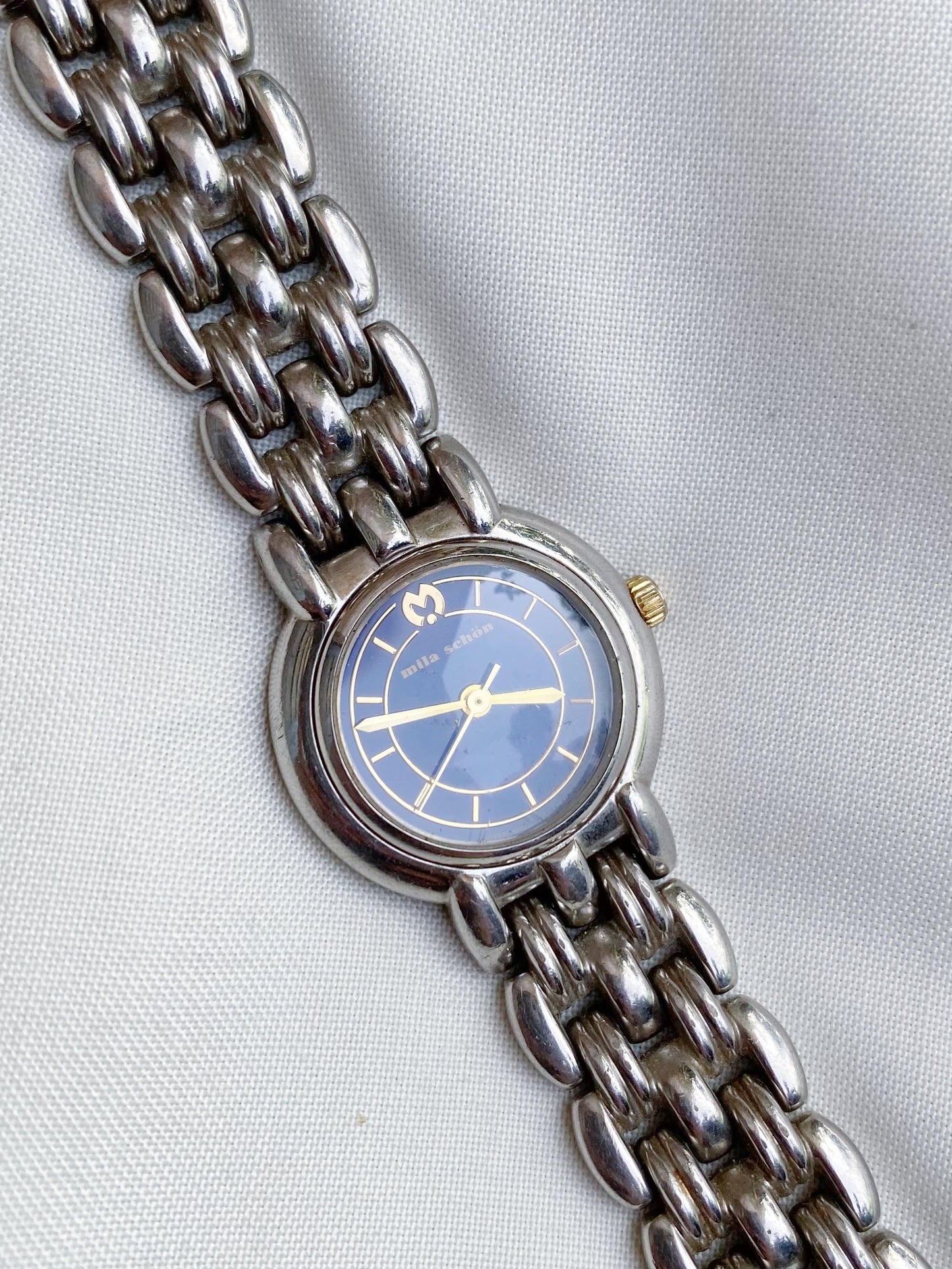 Vintage Mila schon silver watch