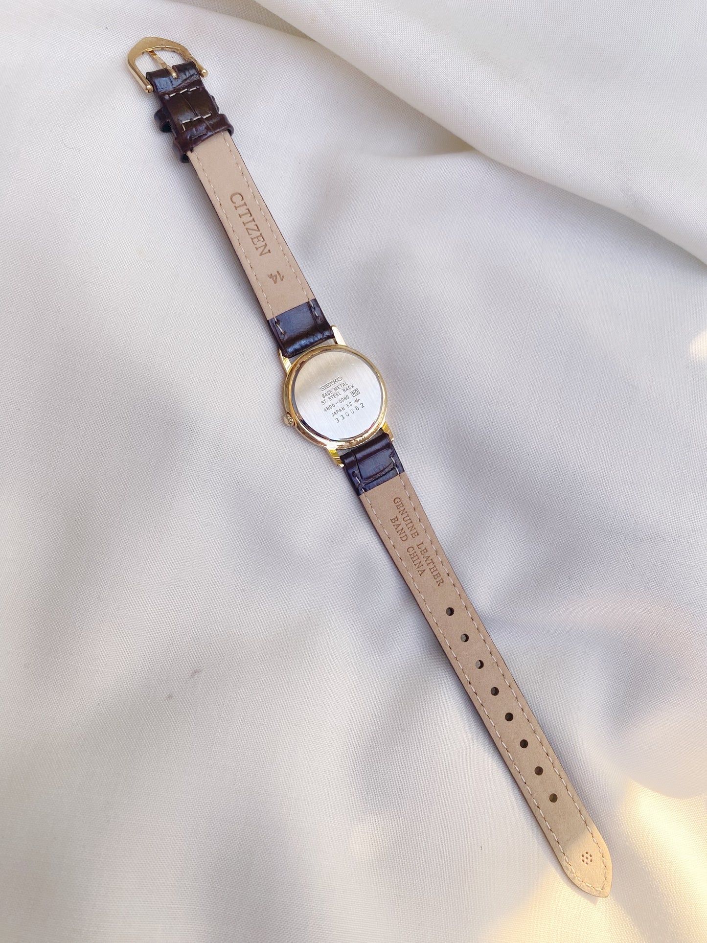 Seiko Roman Numeral Dial Leather Strap watch