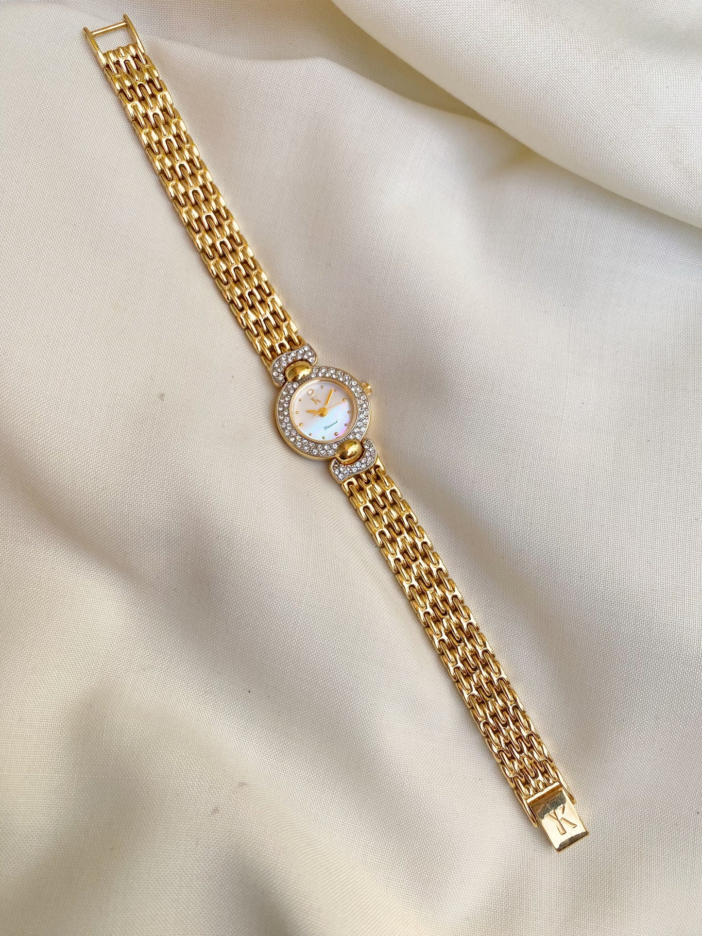 Vintage Gold plated stones watch