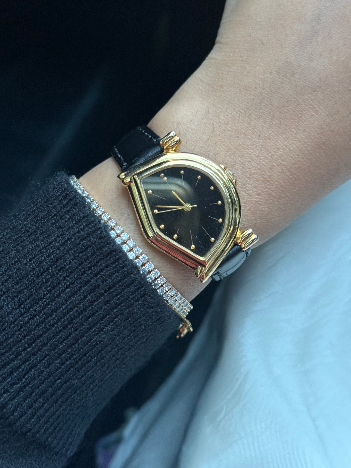 Vintage asymmetrical dial watch