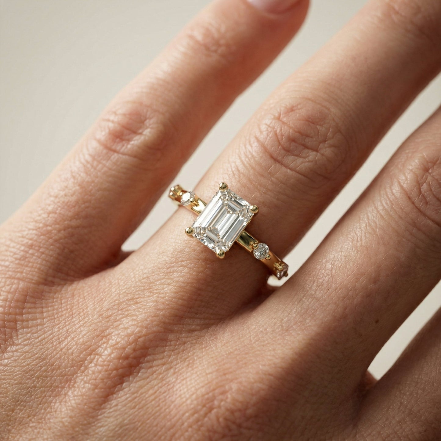 Elena Solitaire Emerald Cut Ring