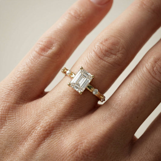 Elena Solitaire Emerald Cut Ring