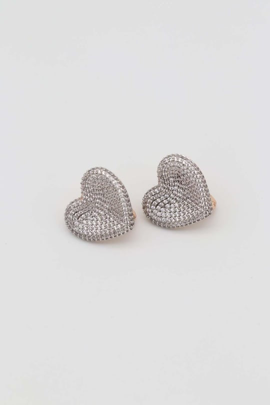 Premium pave heart earrings