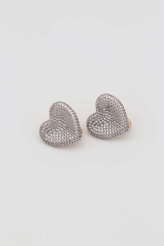 Premium pave heart earrings