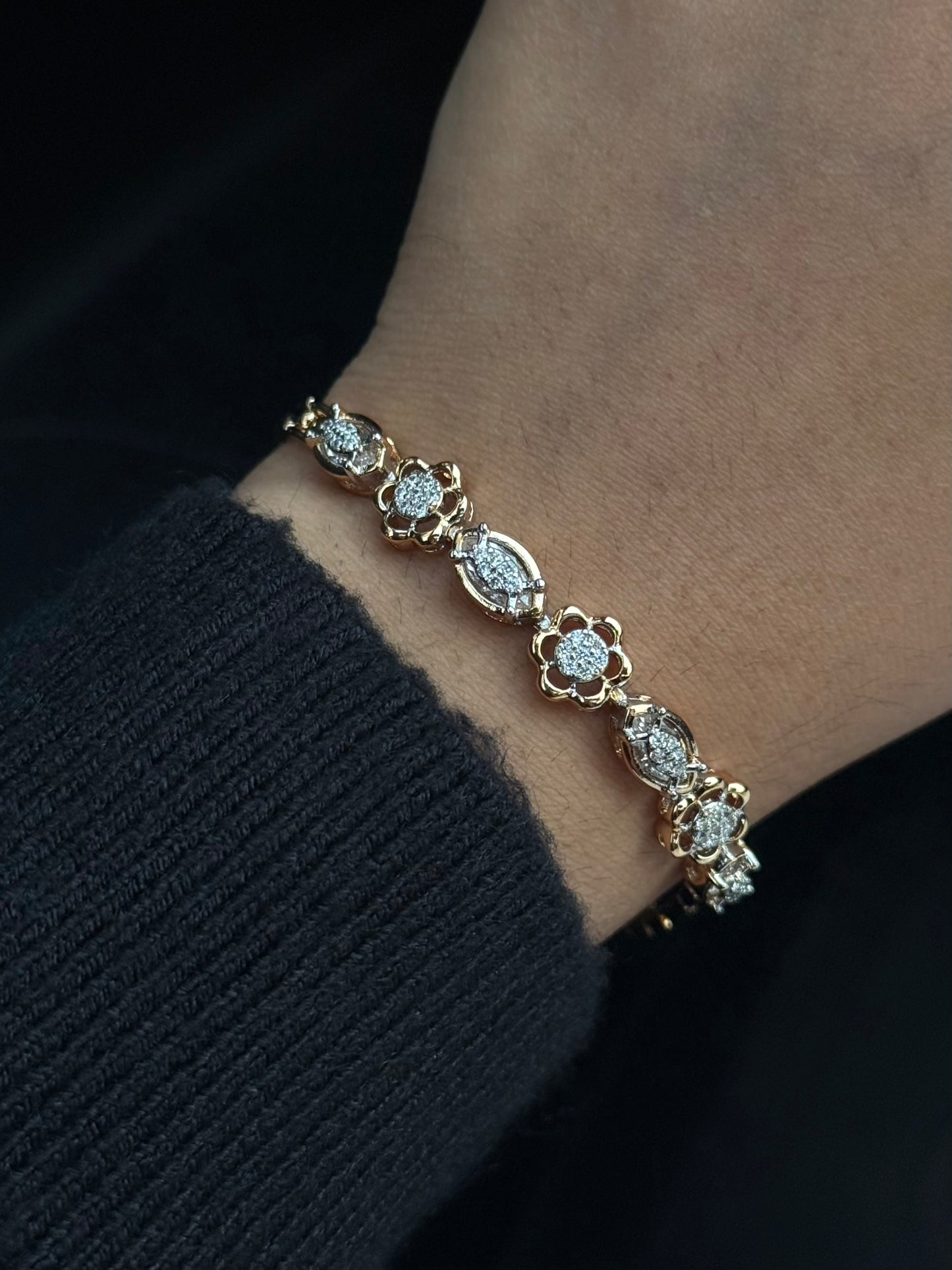 Two Tone Flower Bracelet