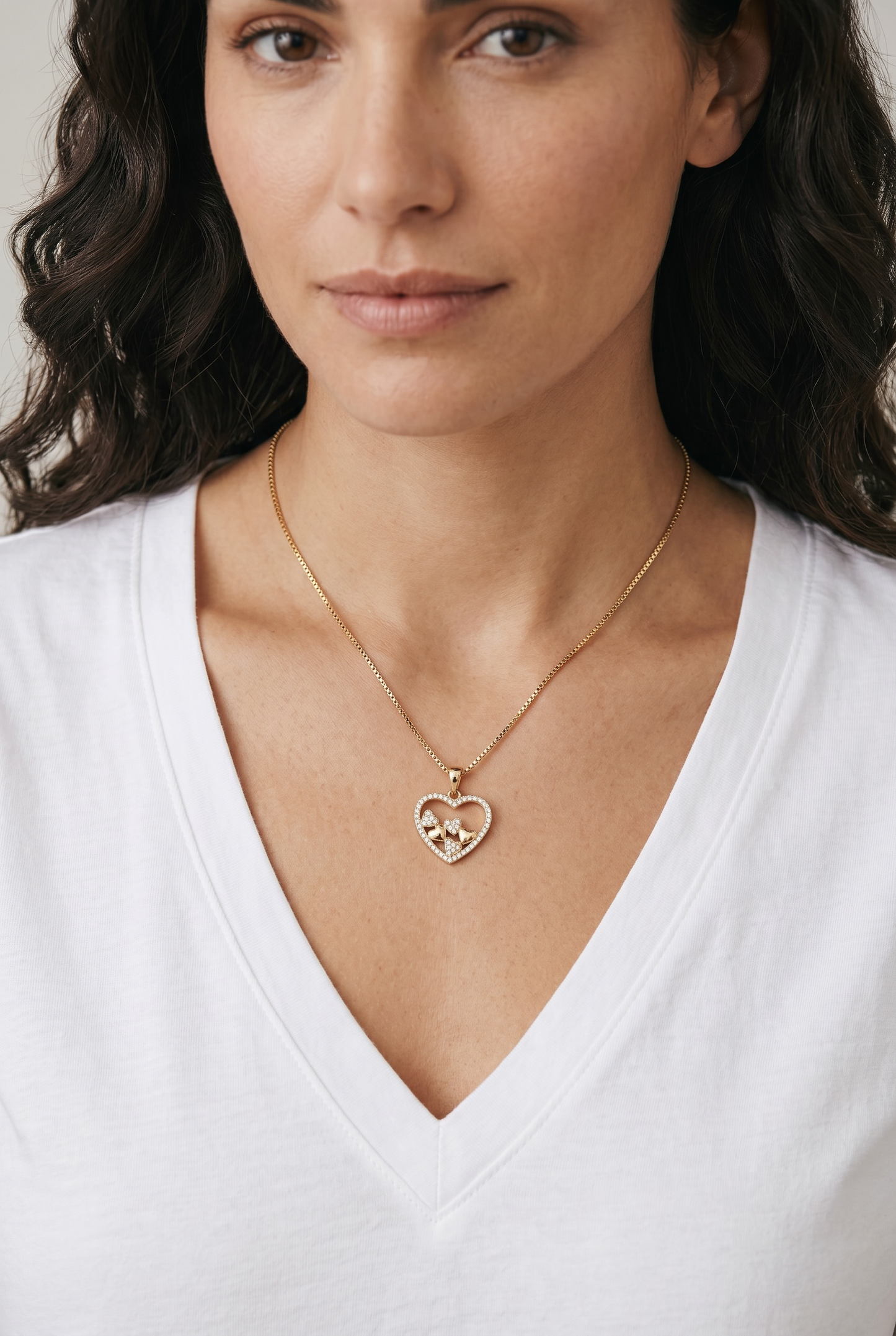 Mini hearts Rhinestone Necklace