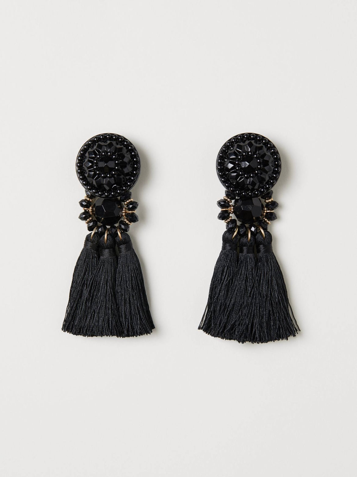 H&M Tassels Earrings Black
